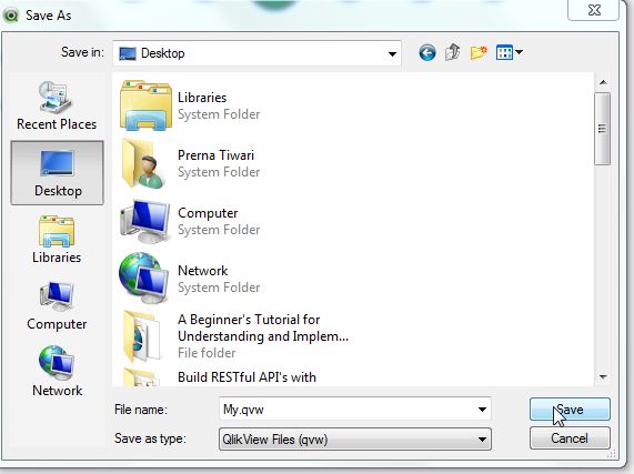 Save our QlikView file